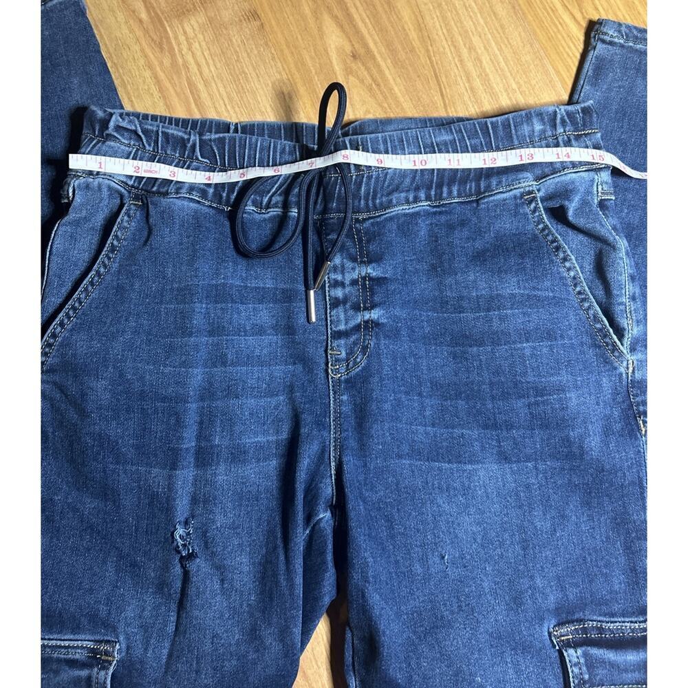 Juicy Couture Laguna denim cargo jogger pants Distressed Utility Y2K Style Sz 29 - Picture 12 of 14